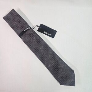 New Murano 100% Silk Tie‎ Men Gray Black 2.75"x 57"